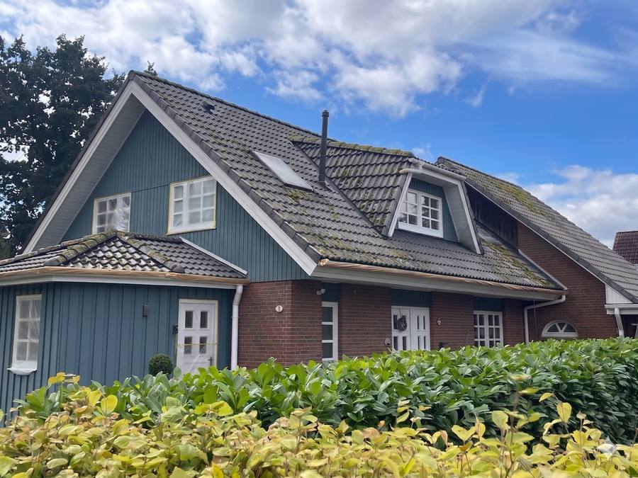 Haus vor Dachreinigung